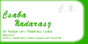 csaba madarasz business card